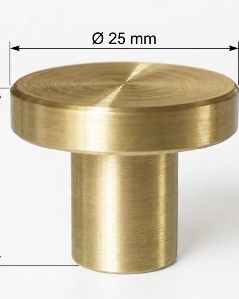 Uchwyt meblowy Gałka 100% Mosiądz 25 mm - obrazek 4